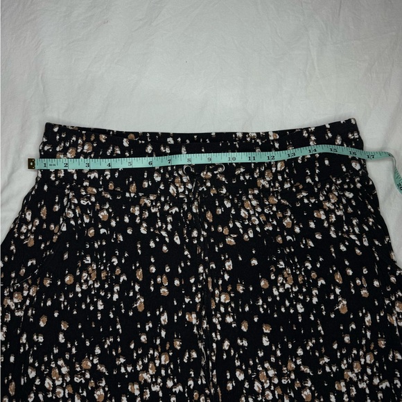 MICHEL STUDIO Maxi Skirt Women’s X Black with Brown/White/Beige Design Leg Slit - Picture 7 of 7